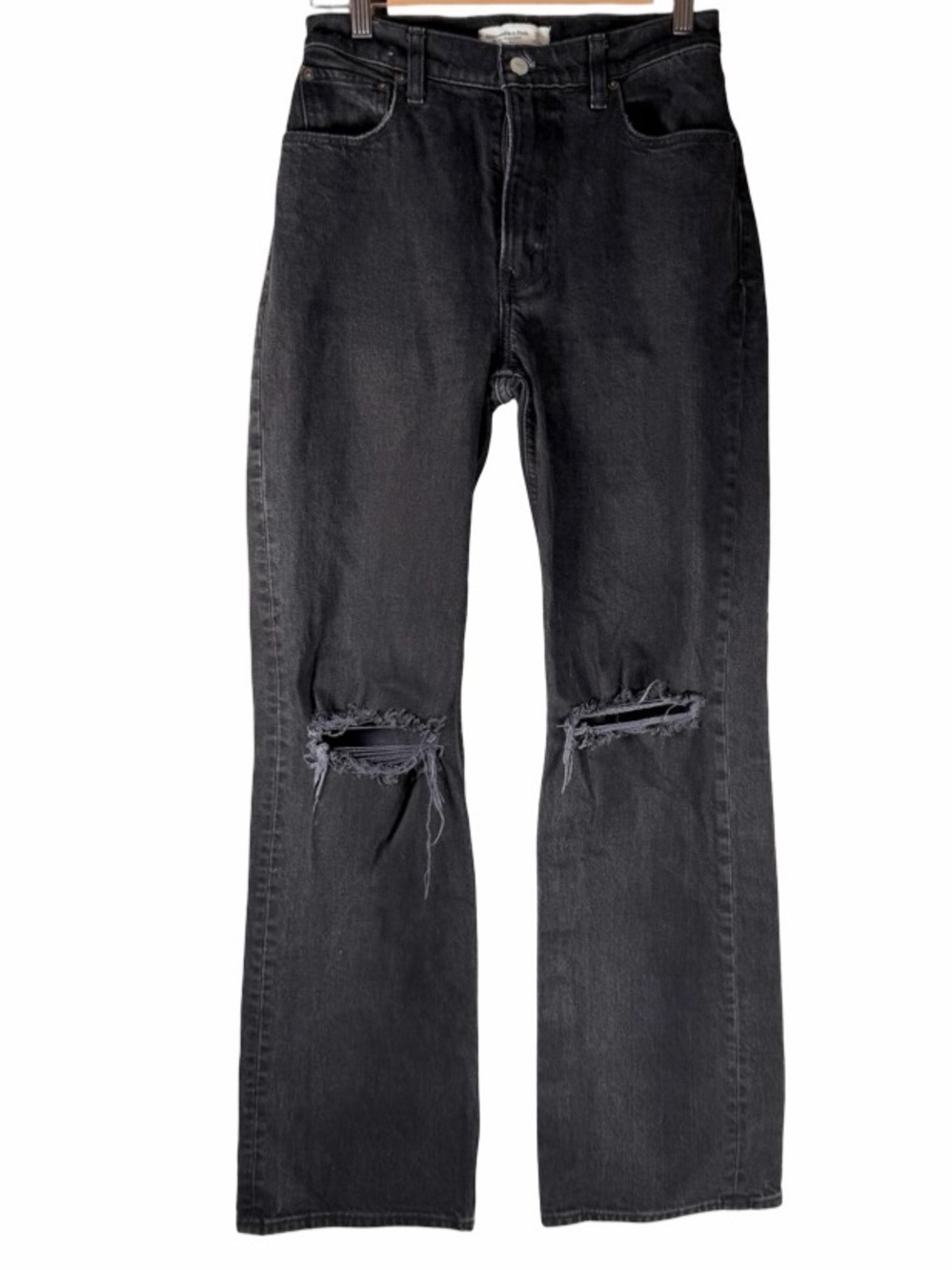 Abercrombie & Fitch The ‘90s Relaxed High Rise Black Denim Jeans Size 26/2R